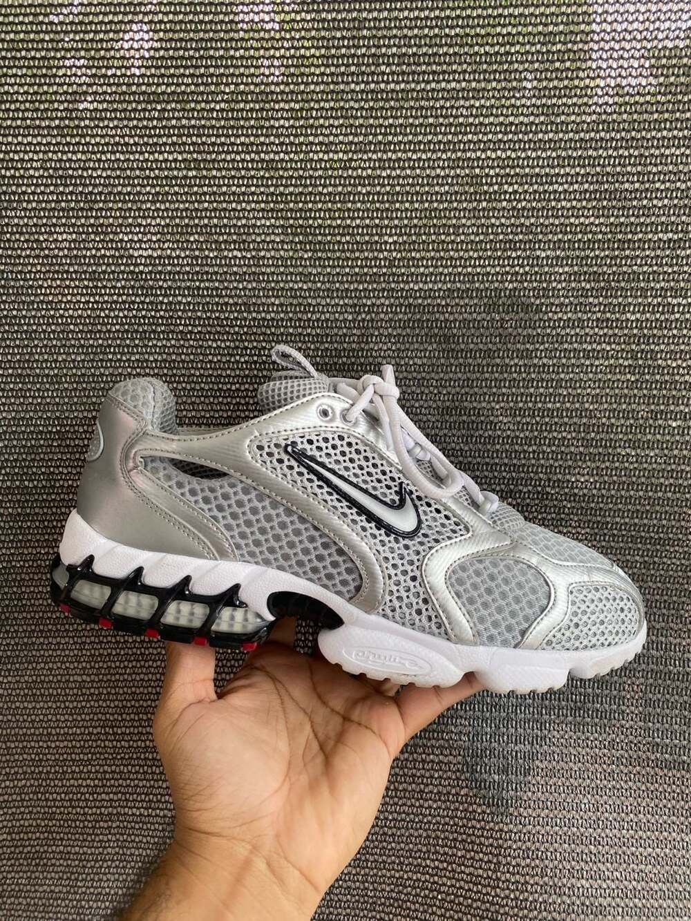 Nike Silver Air Zoom Spiridon Cage 2 Sneakers